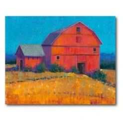Colorful Barn View I 16" X 20" Gallery-Wrapped Canvas Wall Art