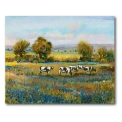 Field Of Cattle I 20" X 24" Gallery-Wrapped Canvas Wall Art