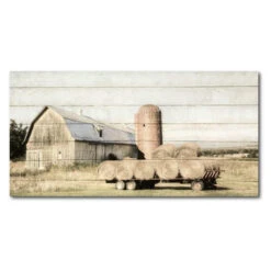 Wagon Of Hay 12" X 24" Gallery-Wrapped Canvas Wall Art