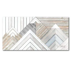Wood Inlay In White III 24" X 48" Gallery-Wrapped Canvas Wall Art