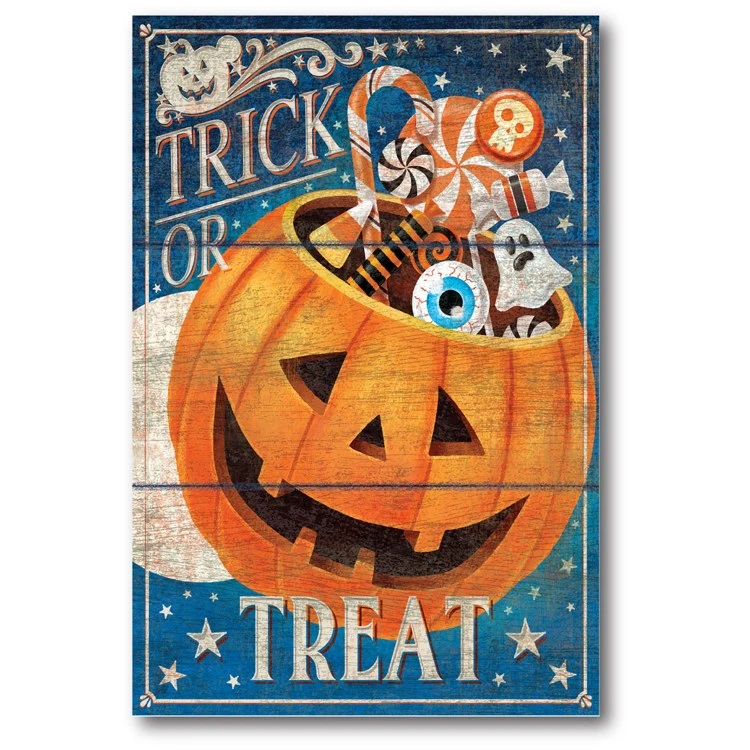Trick Or Treat 18" X 26" Gallery-Wrapped Canvas Wall Art 3 Trick Or Treat 18" X 26" Gallery-Wrapped Canvas Wall Art