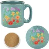Courtside Market Rainbow Florals II 15 Oz Mug & Ceramic Coaster Set