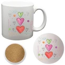 Courtside Market Love Connection III 20 Oz Mug & Ceramic Coaster Set