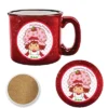 Courtside Market Strawberry Shortcake Sweet Vintage-Lattice 15 Oz Mug & Ceramic Coaster Set -Courtside Market GUEST c3f1cab2 787a 44a7 8618 5bc70d5930ac