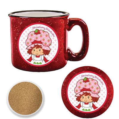 Courtside Market Strawberry Shortcake Sweet Vintage-Lattice 15 Oz Mug & Ceramic Coaster Set 3 Courtside Market Strawberry Shortcake Sweet Vintage-Lattice 15 Oz Mug & Ceramic Coaster Set