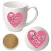 Courtside Market Strawberry Shortcake Sweeter Every Day II Heart 16 Oz Mug & Ceramic Coaster Set